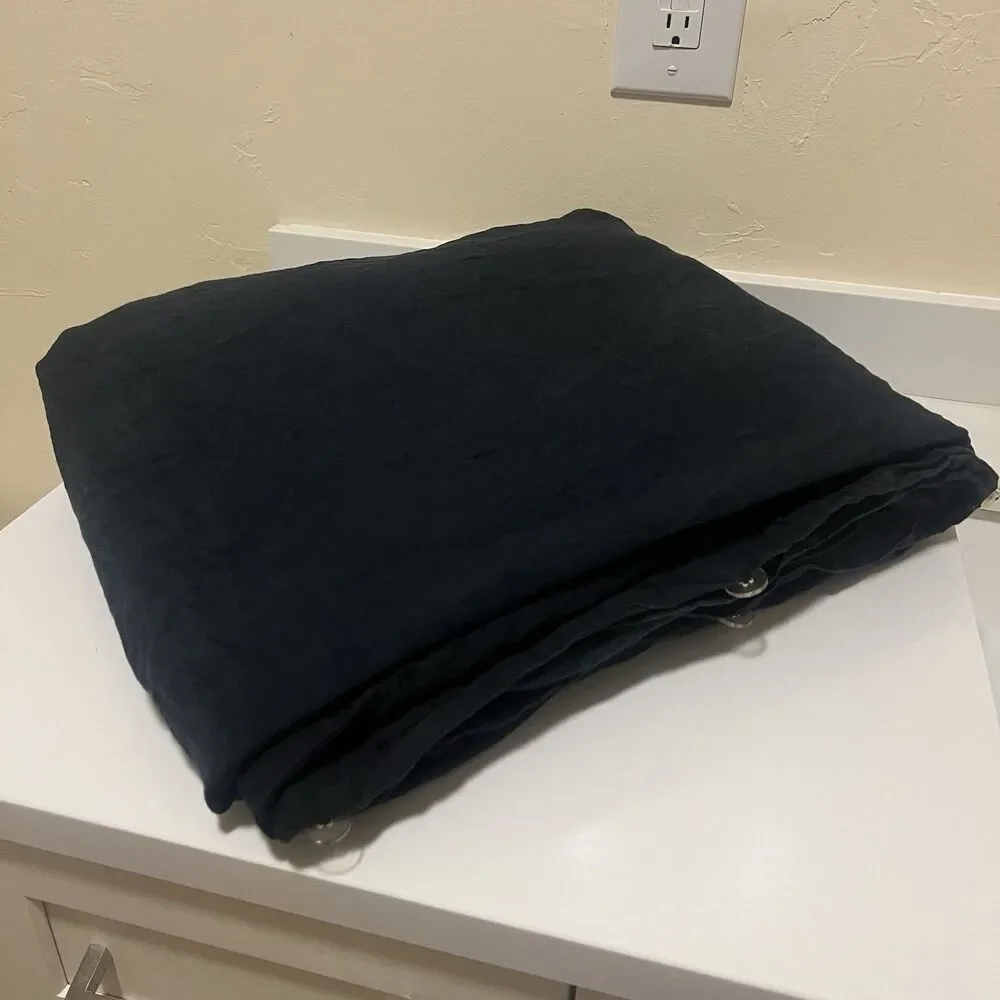 CB2 Linen Duvet Cover King Size 100% Linen European Flax Solid Black MSRP $319